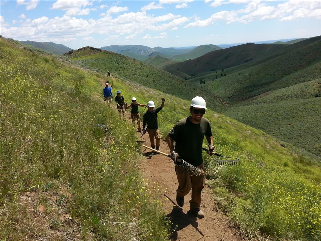 Yuts Movement. Youth Corps Crews have been busy working on trails up and down the Wood R. Valley in 2016.