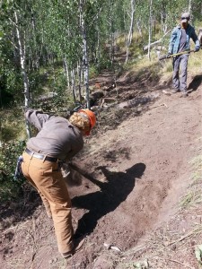 Idaho Conservation Corp and KRD tackling tread on Choc. Gulch Tr.