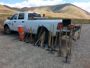 Trail tools ready for volunteers.