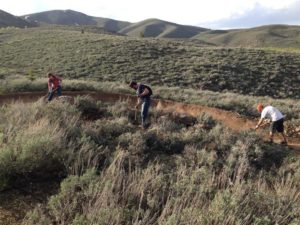 Volunteers working on Hidden Valley Trail. April, 2016